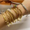 INS fashionable new versatile titanium steel bracelet 18K gold-plated multi-layer full diamond pearl bracelet trendy women's hand jewelry