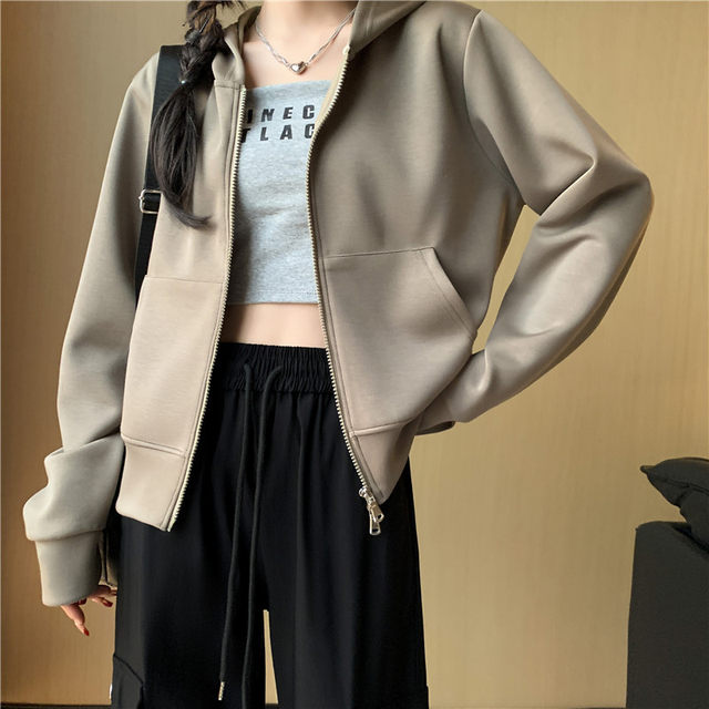 Spring Short Jacket Women's Clothing 2024 Women's Early Spring Thin Small Top Hooded Air Layer Sweatshirt