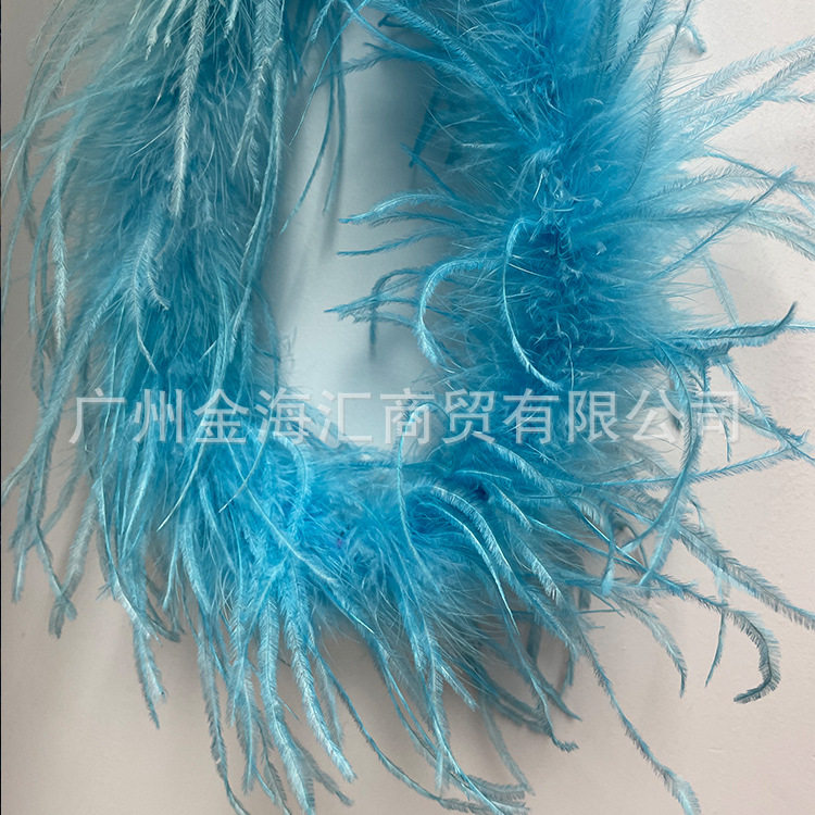 Manufacturer 9-11cm ostrich turkey colored feather strips clothing accessories skirt hem cuff lace trim-Taobao