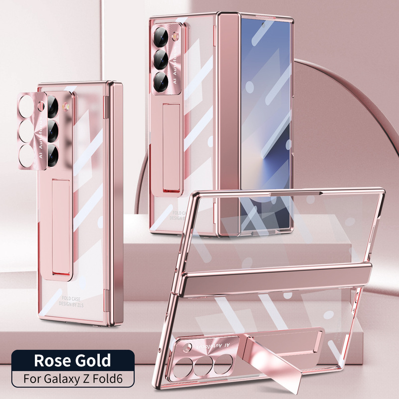 Suitable for Samsung Galaxy Z Fold7 Protective Case, Fold6 Phone Case, Hinge Full Coverage with Integrated Film, High Transparency Back Panel, Stand, Anti-Drop Phone Protective Case (Pen Slot with Pen Optional)