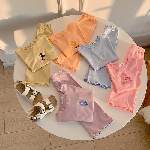 Милая летняя тонкая пижама для девочек, шелковая маска для лица, комплект, детская одежда