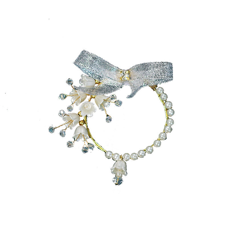 New Korean bells orchid bridal bridal hand ring bridesmaid small frescoed wrist flower groom with brooch brooch-Taobao