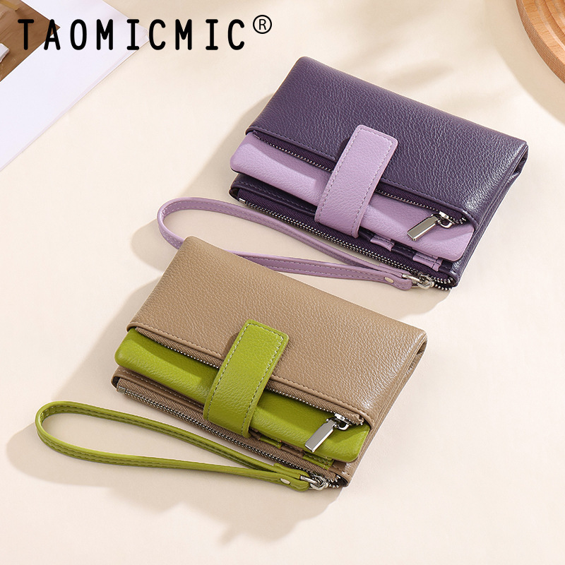 Macaron Color-Blocked 80% off Hand-Held Women's Wallet ins Short Style Patchwork Large-Capacity Card Holder Portable Wallet