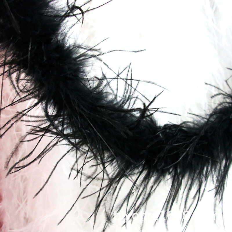 Manufacturer direct sales ostrich wool strips clothing accessories suede single layer black wedding dance stage performance decorative feather-Taobao