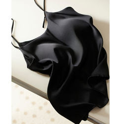 Summer luxury heavyweight 19mm silk ribbon latex glossy glossy elastic breast pad mulberry silk camisole