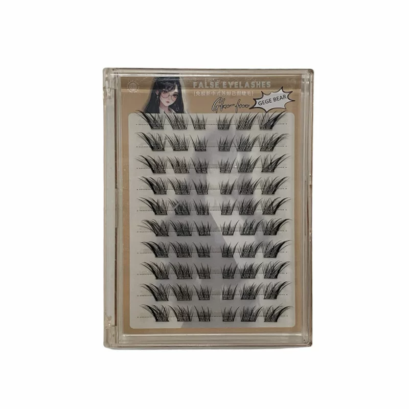 Гежеевой зверек(Gege) клея-free false eyelashes подсолнух девять хвостов кролик удлинённый глазной формы кластер сегментированный комедийные ресницы