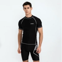 Черный топ + односторонний спортивный плавание брюки
