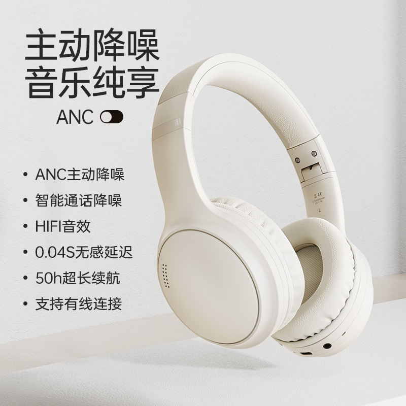 Cross-Border E-Commerce New Model Head-Mounted Anc Active Noise-Cancelling Gaming Headset Bluetooth Earphones Bt037Nc Manufacturer Shipped