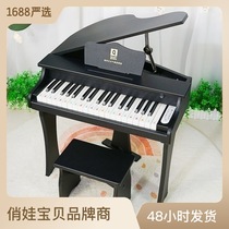 Early Teach Children Piano Electronic Violin Toy Can Play Little Girl Beginners Wooden Home Portable