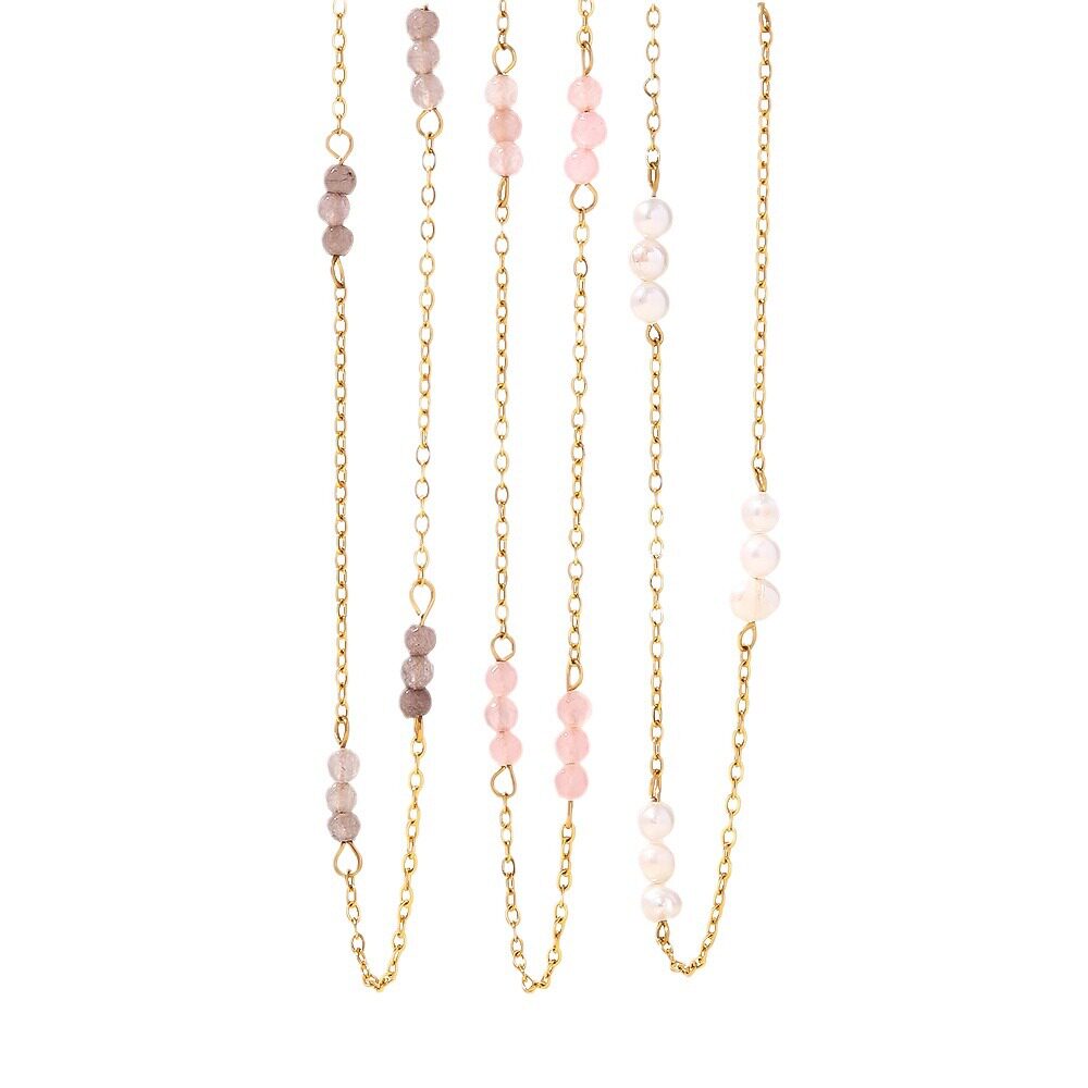 European and American INS Internet celebrity same necklace 18K gold-plated stainless steel pearl necklace trendy fashion women's jewelry wholesale