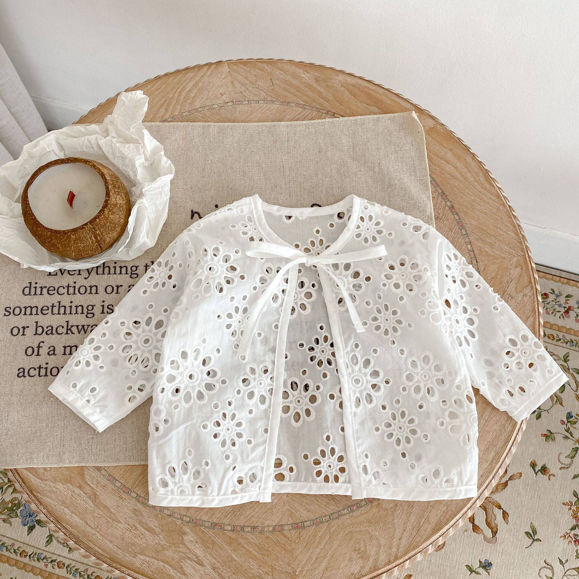 2023 Summer Baby hollow lace sun - proof air conditioning suit for baby baby long sleeve thin coat