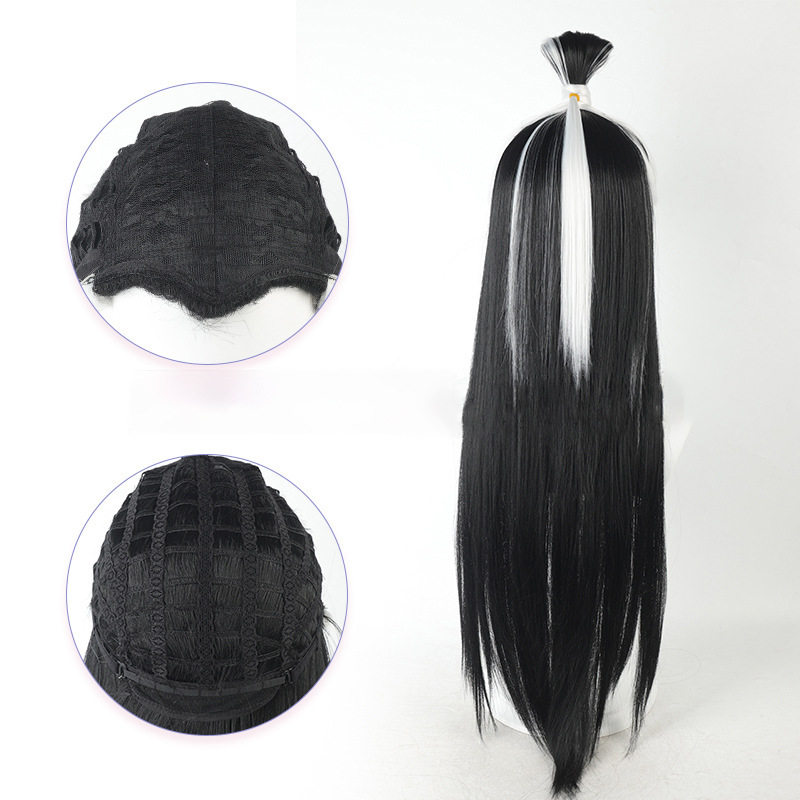 Performance wig set Ao Bingshen male leopard cosplay beauty tip dyed white natural simulation wig full head cover
