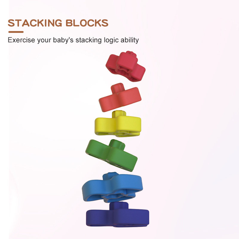 Amazon Baby Stacking Building Blocks Educational Children's 3D Cube Puzzle Children's Soft Building Blocks Silicone Toy