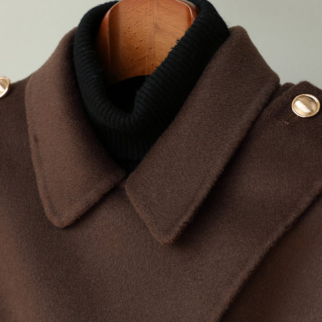 ອິນເຕີເນັດສະເຫຼີມສະຫຼອງແບບ cloak detachable wool coat ຂອງແມ່ຍິງ double-sided woolen coat 2023 ດູໃບໄມ້ລົ່ນແລະລະດູຫນາວ 2-piece woolen coat ເປືອກຫຸ້ມນອກຂອງແມ່ຍິງ