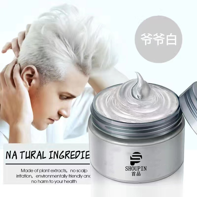 Grandma Gray Matte Hair Clay, Long-Lasting Styling, One-Time Dyeing Hair Wax, Fresh Fragrance, Natural and Fluffy Hair Styling