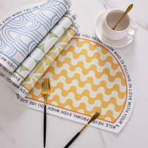 Semicircular geometric pattern placemats home dining table mats hotel western food mats non-slip thermal insulation coasters