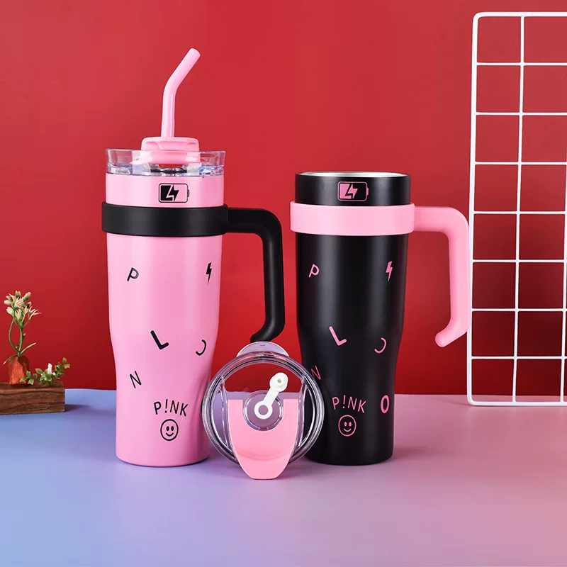 BLACKPINK 40OZ льда черная чашка Yan ценность девочки ручка трубочка чашка автомобильная портативная чашка