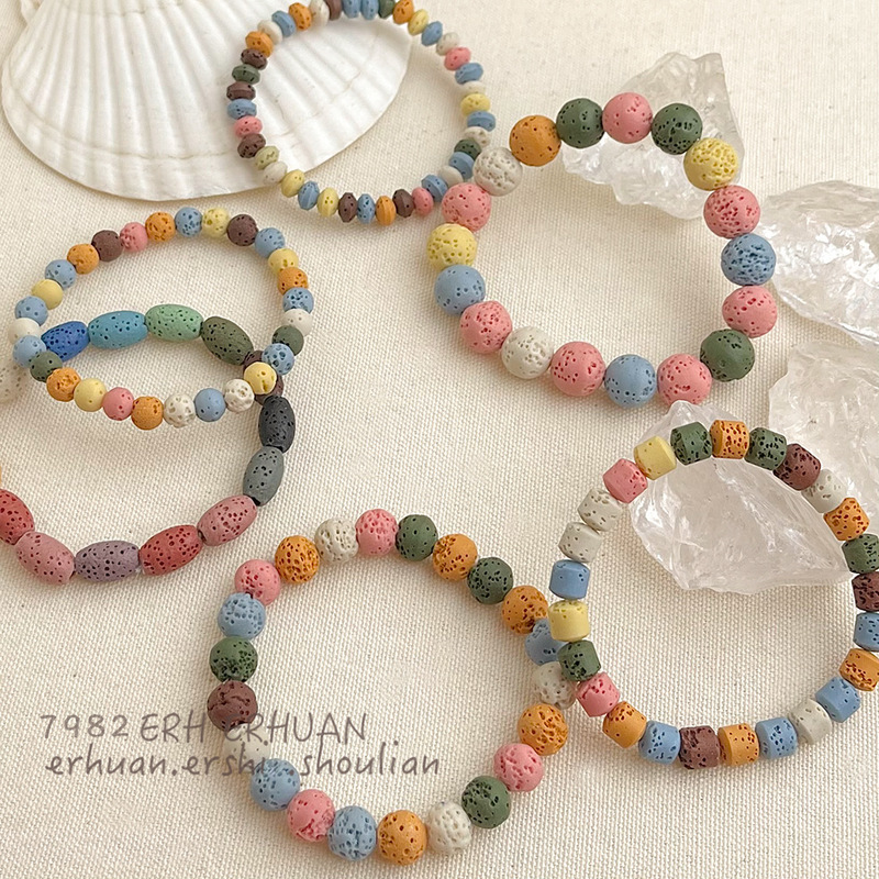 Really Volcanic Stone Bracelets! Designed Colorfulful Sweet Fashionable Hand Accessories Personalized New Chinoiserie Bracelets Jewelry Hand Accessories Really Volcanic Stone Bracelets! Designed Colorfulful Sweet Fashionable Hand Accessories Personalized New Chinoiserie Bracelets Jewelry Hand Accessories