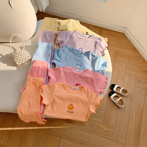 Милая летняя тонкая пижама для девочек, шелковая маска для лица, комплект, детская одежда