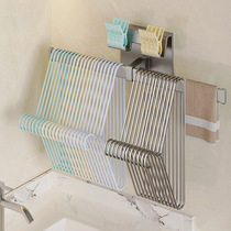 Relax-free wall-mounted shelving rack-free wall-mounted shelving shelf Home Balcony Release Clip Multifunction Hook Rod For The Release Of The Laundry Rack