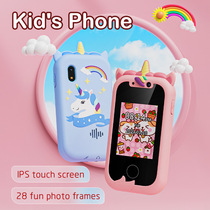 New dual camera touch screen childrens English mobile phone unicorn educational early education machine sports camera smart toy