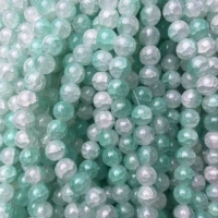 10 мм нефритово измельченный/белый зеленый градиент половина фунта упаковки