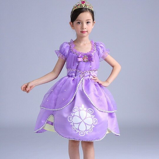 2023 Summer New Style Princess Sophia Dress Girls Dress Girls Summer Dress Mesh Skirt
