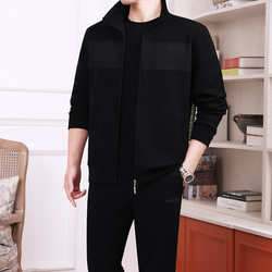 Quick-release middle-aged men's sportswear suit spring and autumn casual loose large size middle-aged and elderly dad's autumn clothing cotton three