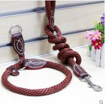 Pet supplies dog chain nylon P chain dog leash with dog rope sewn leather dog leash