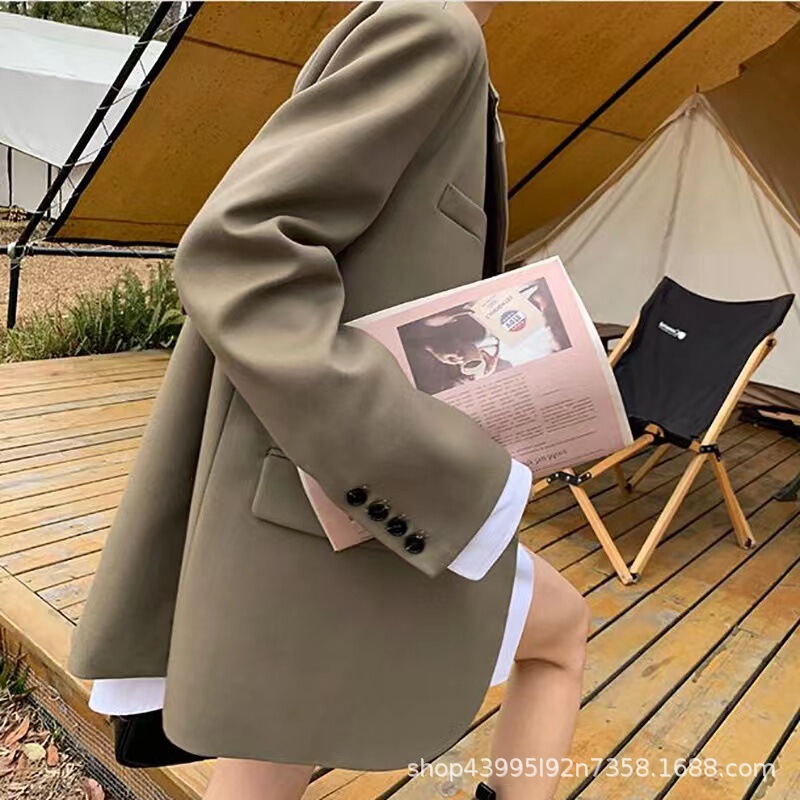 Suit Jacket Women's 2025 Spring & Fall New Hepburn Style Design Niche Small Casual Orange Small Suit Suit Jacket Women's 2025 Spring & Fall New Hepburn Style Design Niche Small Casual Orange Small Suit