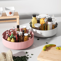 Multifunctional storage box rotating storage rack kitchen supplies household cabinet seasoning rack seasoning storage artifact