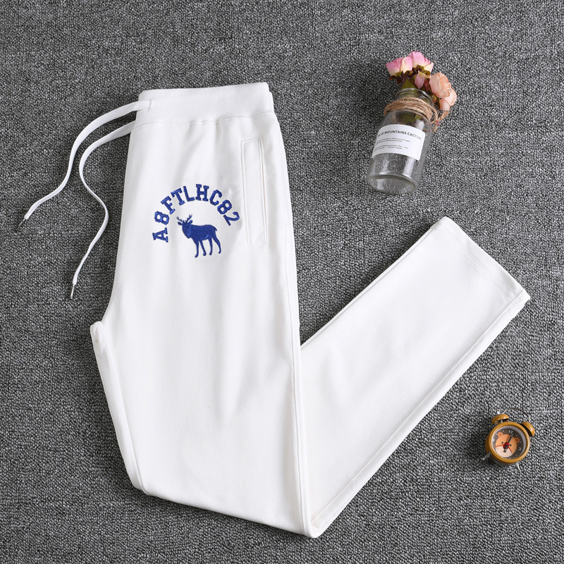 White Women's Jogger Pants for Spring and Autumn, Loose Fit, Slimming, Drawstring Waist, 2024 Straight-Leg Casual Sweatpants