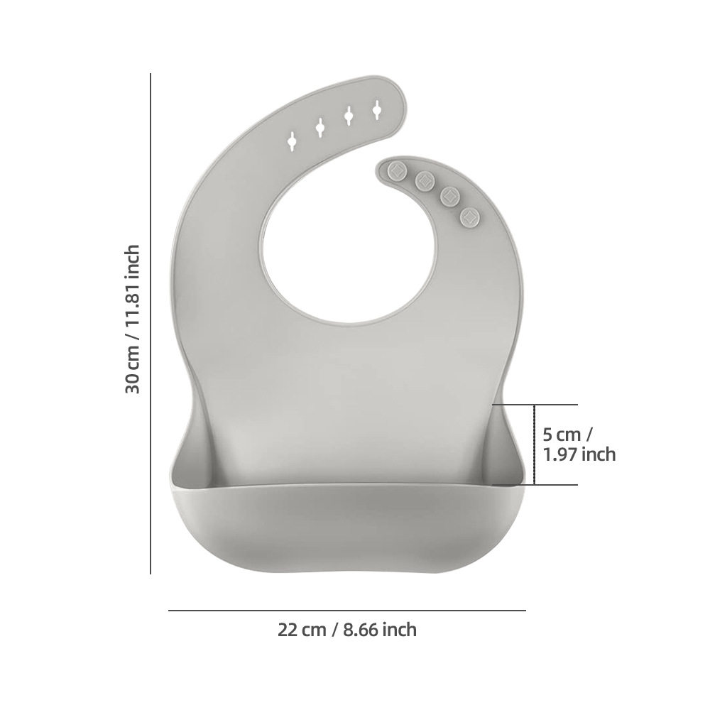 Children's silicone bibs, baby three-dimensional rice pockets, baby waterproof no-wash bibs, super soft saliva silicone bellybands