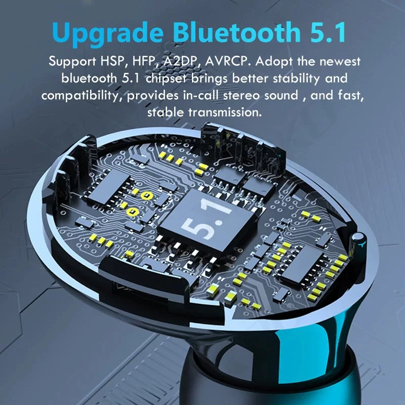 Трехмерные наушники с зарядкой, Bluetooth, 3500 мАч