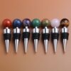 Factory direct supply of natural crystal jade high-end wine bottle stoppers, amethyst pink crystal raw stone red wine stoppers wholesale