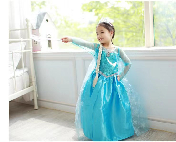 2023 Summer New Style Frozen Dress Elsa Princess Dress Girls Dress Children's Dress Wholesale