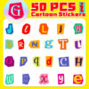 50 new English alphabet stickers cross-border children early education baby cartoon puzzle enlightenment English alphabet stickers
