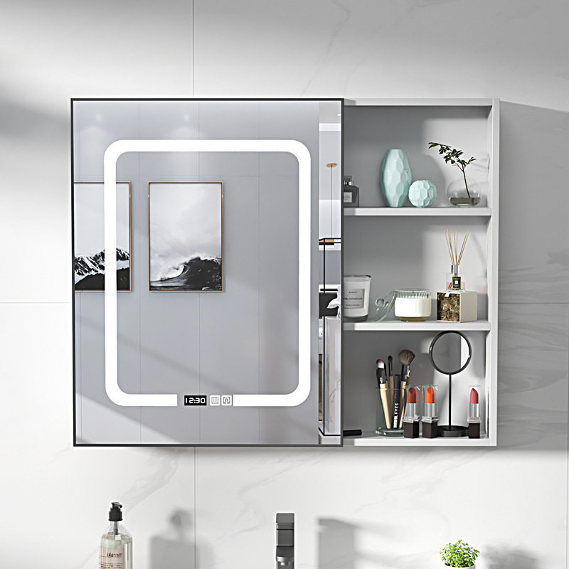 Zhengyu Space Aluminum Intelligent Mirror Cabinet With Light Demisting Toilet Moisture Hanging Wall Type With Shelf Storage Containing Mirror-Taobao