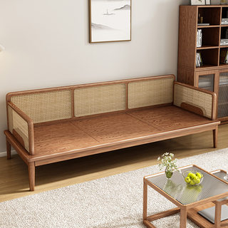 764T Luohan bed solid wood pull-out ash wood new Chinese style bed foldable push-pull sofa bed two