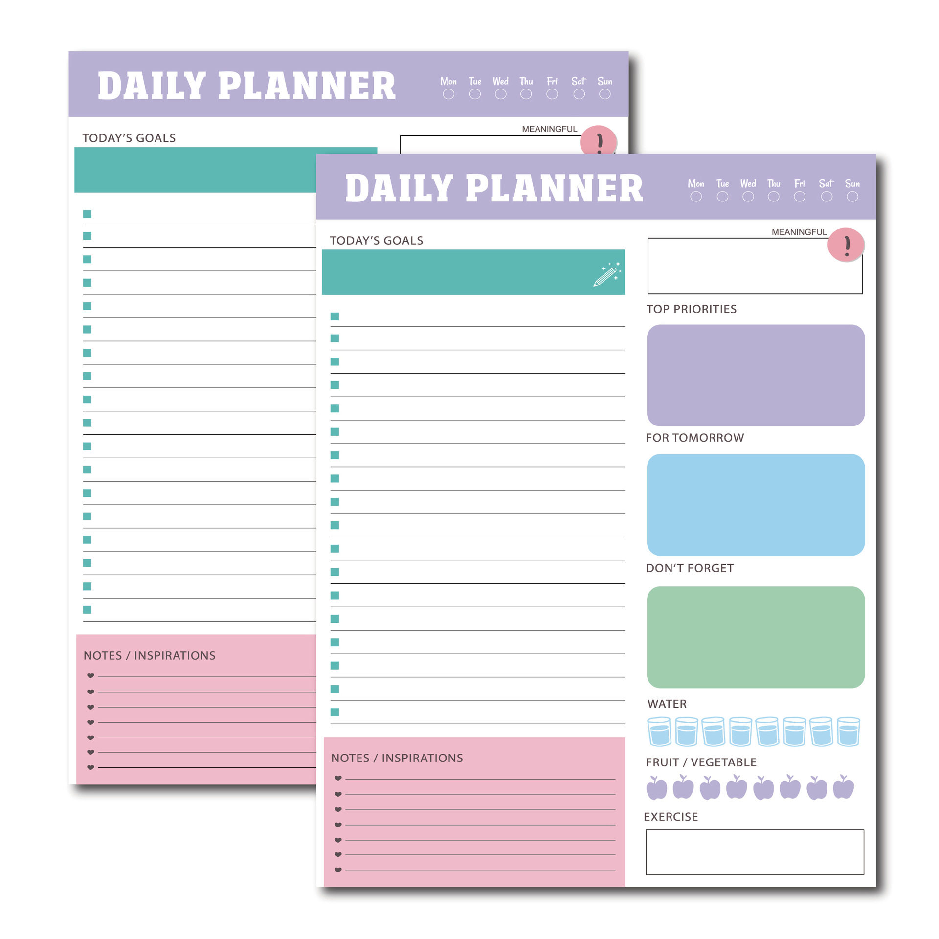 Cross-border English daily, weekly and monthly tearable simple ins style self-discipline schedule time management plan note pad