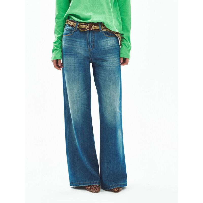 Hello September Black Label New Product Embroidered Thread Decoration Lightweight Straight-Leg Jeans V60559