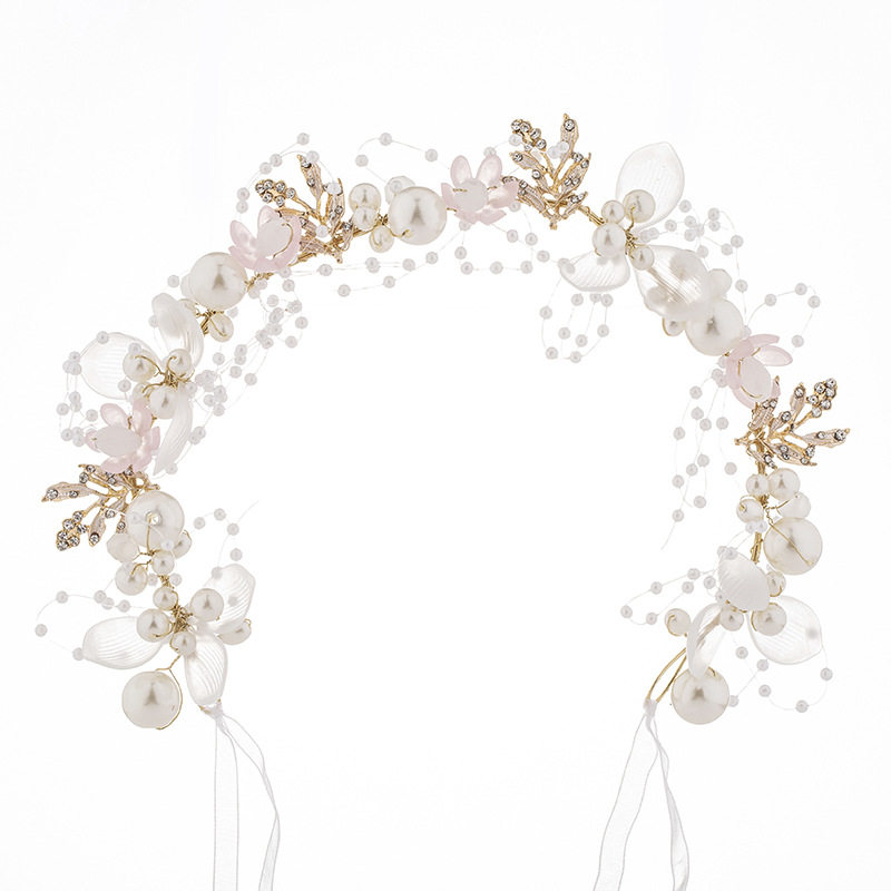 Er Xun Flower Garland Headband Children's Summer Cute Fairy Ribbon Set Hairband Butterfly Pearl Forest Style Hair Accessories