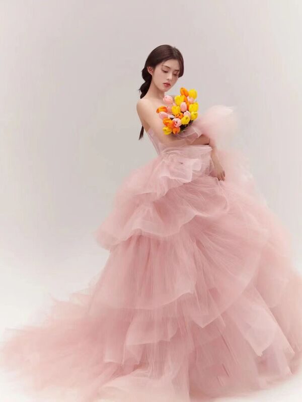 Photo Studio Photography Disney Princess Evening Dress Tutu Skirt Long Dress Celebrity Style Women's High-End Wedding Dress