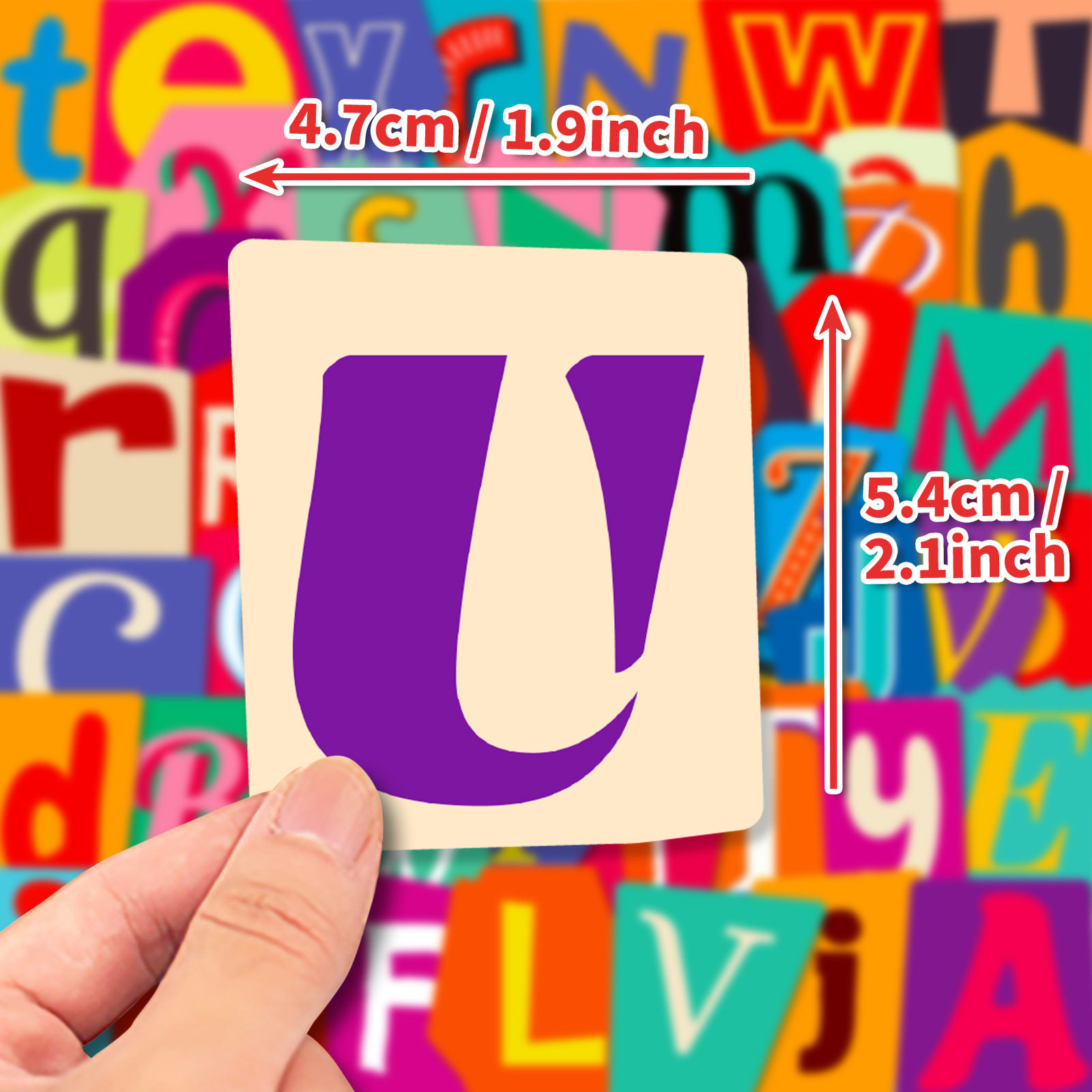 50 new English alphabet stickers cross-border children early education baby cartoon puzzle enlightenment English alphabet stickers