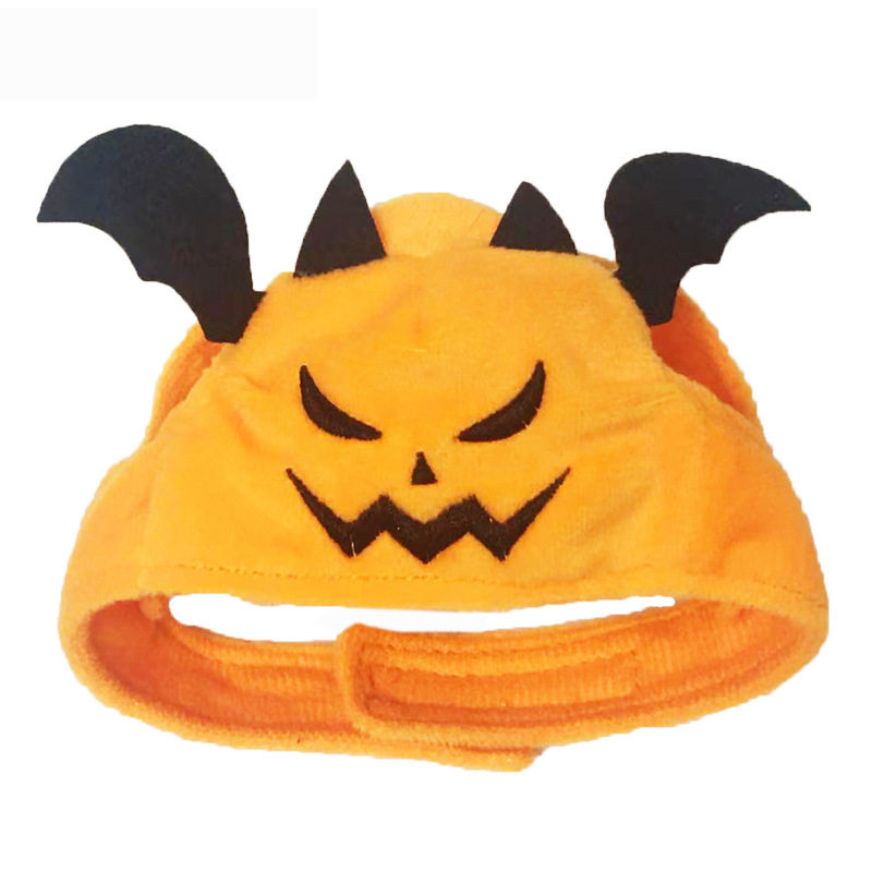 Hot-selling pet Halloween pumpkin hat, dog costume headwear, cat headband with exposed ears, cat headband