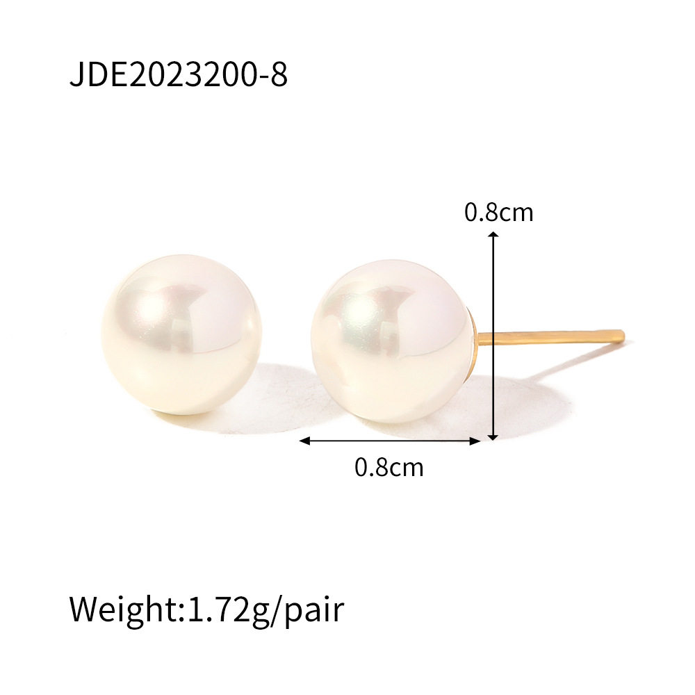 Gold retro brushed round ball earrings niche design high-end earrings for women 2023 new popular pearl earrings