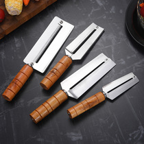 Stainless steel sugar cane knife thickened multi-purpose paring knife wooden handle commercial extra large pineapple knife melon planing sugar cane peeling knife
