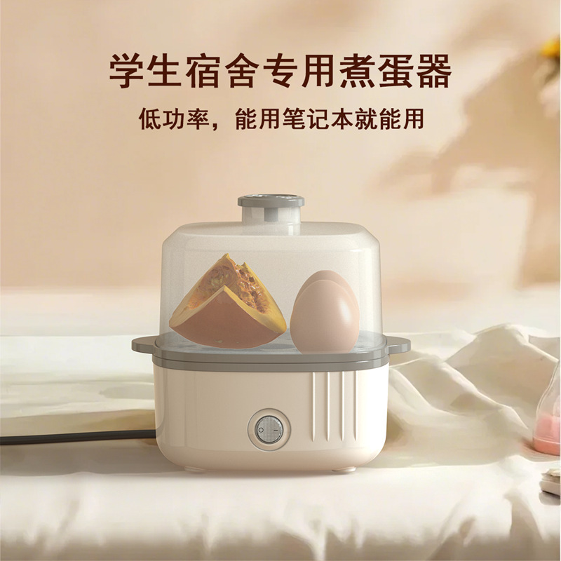 Chef's Little Craftsman 150W Small Low-Power Dormitory Electric Steamer Egg Cooker Mini for One Person