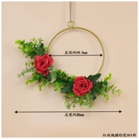 Круглая красная роза из кованого железного кулона