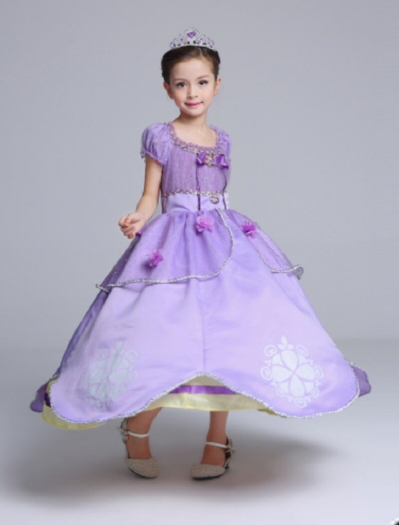2023 Summer New Style Princess Sophia Dress Girls Dress Girls Summer Dress Mesh Skirt
